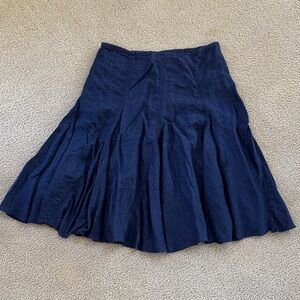 Women’s Denim Print Linen Flowy Skirt Rodeo Dancing Size 18 Side Zip